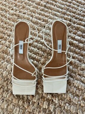 Miista Sally Crab White Strappy Square-Toe Sandals